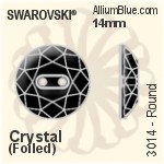 スワロフスキー Round ボタン (3014) 16mm - クリスタル （オーディナリー　エフェクト） アルミニウムフォイル
