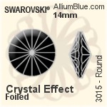 Swarovski Round Button (3015) 14mm - Crystal (Ordinary Effects) With Aluminum Foiling