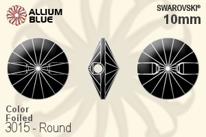Swarovski Round Button (3015) 10mm - Color With Platinum Foiling
