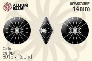 Swarovski Round Button (3015) 14mm - Color With Platinum Foiling
