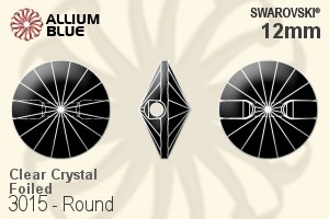 施华洛世奇 Round 钮扣 (3015) 12mm - Clear Crystal With Aluminum Foiling