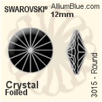 施華洛世奇 Round 鈕扣 (3015) 12mm - Clear Crystal With Aluminum Foiling