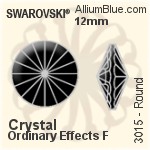 スワロフスキー Round ボタン (3015) 12mm - カラー（コーティングなし） アルミニウムフォイル