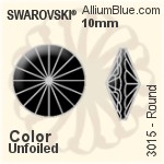 Swarovski Round Button (3015) 10mm - Color With Platinum Foiling