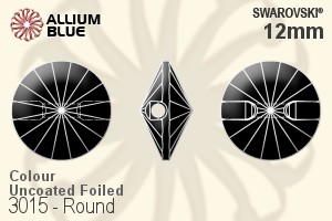 Swarovski Round Button (3015) 12mm - Colour (Uncoated) With Aluminum Foiling - Haga Click en la Imagen para Cerrar
