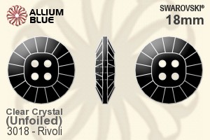 Swarovski Rivoli Button (3018) 18mm - Clear Crystal Unfoiled - Haga Click en la Imagen para Cerrar