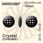 Swarovski Rivoli Button (3018) 14mm - Color (Half Coated) Unfoiled
