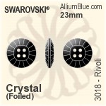 スワロフスキー リボリ ボタン (3018) 23mm - クリスタル 裏面にホイル無し