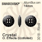 施華洛世奇 衛星 鈕扣 (3018) 18mm - 白色（半塗層） 無水銀底