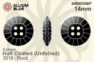 Swarovski Rivoli Button (3018) 14mm - Color (Half Coated) Unfoiled - Haga Click en la Imagen para Cerrar