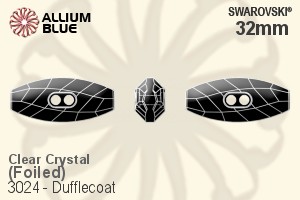Swarovski Dufflecoat Button (3024) 32mm - Clear Crystal With Platinum Foiling - Haga Click en la Imagen para Cerrar