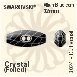 Swarovski Dufflecoat Button (3024) 32mm - Color Unfoiled