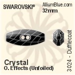 Swarovski Dufflecoat Button (3024) 32mm - Clear Crystal With Platinum Foiling
