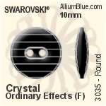 スワロフスキー Round ボタン (3035) 10mm - クリスタル （オーディナリー　エフェクト） アルミニウムフォイル