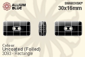 Swarovski Rectangle Button (3093) 30x16mm - Colour (Uncoated) With Aluminum Foiling - Haga Click en la Imagen para Cerrar
