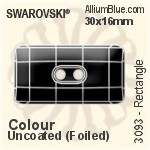 スワロフスキー Rectangle ボタン (3093) 30x16mm - クリスタル アルミニウムフォイル