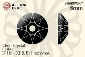 Swarovski XIRIUS Lochrose Sew-on Stone (3188) 6mm - Clear Crystal With Platinum Foiling