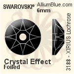 Swarovski XIRIUS Lochrose Sew-on Stone (3188) 6mm - Crystal Effect With Platinum Foiling
