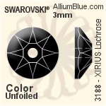 Swarovski XIRIUS Lochrose Sew-on Stone (3188) 3mm - Crystal Effect With Platinum Foiling