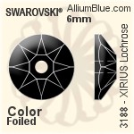 Swarovski XIRIUS Lochrose Sew-on Stone (3188) 6mm - Clear Crystal With Platinum Foiling