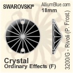 Swarovski Rivoli (Partly Frosted) Sew-on Stone (3200/G) 18mm - Crystal Effect With Platinum Foiling