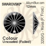 Swarovski Rivoli (Partly Frosted) Sew-on Stone (3200/G) 14mm - Clear Crystal With Platinum Foiling