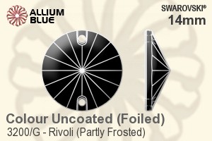 Swarovski Rivoli (Partly Frosted) Sew-on Stone (3200/G) 14mm - Color With Platinum Foiling - Haga Click en la Imagen para Cerrar