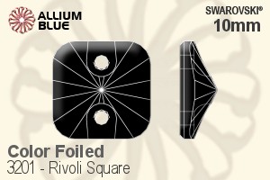 Swarovski Rivoli Square Sew-on Stone (3201) 10mm - Color With Platinum Foiling - Click Image to Close