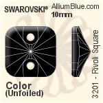 Swarovski Rivoli Square Sew-on Stone (3201) 14mm - Color With Platinum Foiling