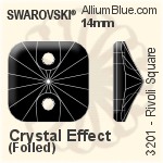 Swarovski Rivoli Square Sew-on Stone (3201) 12mm - Color With Platinum Foiling