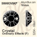 Swarovski Xilion Sew-on Stone (3204) 10mm - Color With Platinum Foiling