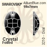 施華洛世奇 橢圓形 手縫石 (3210) 10x7mm - 透明白色 白金水銀底