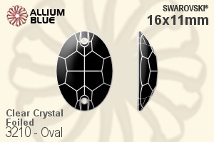 Swarovski Oval Sew-on Stone (3210) 16x11mm - Clear Crystal With Platinum Foiling - Haga Click en la Imagen para Cerrar