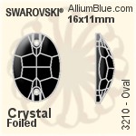 施華洛世奇 橢圓形 手縫石 (3210) 16x11mm - 透明白色 白金水銀底