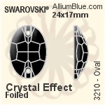 施華洛世奇 橢圓形 手縫石 (3210) 10x7mm - 顏色 無水銀底