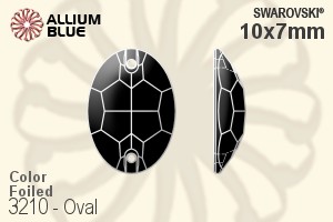 Swarovski Oval Sew-on Stone (3210) 10x7mm - Color With Platinum Foiling - Haga Click en la Imagen para Cerrar