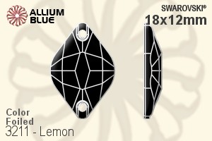 施華洛世奇 Lemon 手縫石 (3211) 18x12mm - 顏色 白金水銀底