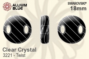 Swarovski Twist Sew-on Stone (3221) 18mm - Clear Crystal Unfoiled
