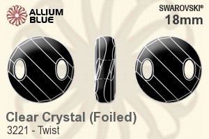施华洛世奇 Twist 手缝石 (3221) 18mm - 透明白色 白金水银底