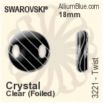 施华洛世奇 Twist 手缝石 (3221) 28mm - 白色（半涂层） 无水银底