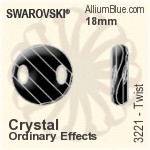 スワロフスキー Twist ソーオンストーン (3221) 18mm - クリスタル 裏面プラチナフォイル