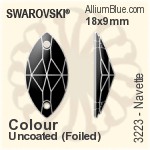 Swarovski Navette Sew-on Stone (3223) 12x6mm - Crystal Effect With Platinum Foiling