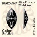 施華洛世奇 馬眼形 手縫石 (3223) 29x14.5mm - 顏色 無水銀底