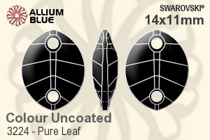 Swarovski Pure Leaf Sew-on Stone (3224) 14x11mm - Color Unfoiled - Haga Click en la Imagen para Cerrar
