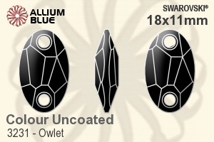 施华洛世奇 Owlet 手缝石 (3231) 18x11mm - 颜色 无水银底