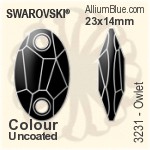 スワロフスキー Diamond Leaf ソーオンストーン (3254) 20x9mm - カラー（コーティングなし） プラチナフォイル