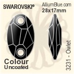 Swarovski Owlet Sew-on Stone (3231) 28x17mm - Colour (Uncoated) Unfoiled