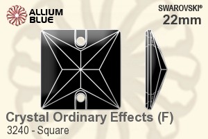 Swarovski Square Sew-on Stone (3240) 22mm - Crystal Effect With Platinum Foiling - Haga Click en la Imagen para Cerrar