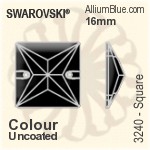 施華洛世奇 正方形 手縫石 (3240) 16mm - 透明白色 白金水銀底