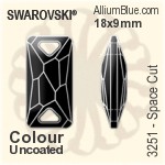 施華洛世奇 Space Cut 手縫石 (3251) 18x9mm - 白色（半塗層） 無水銀底